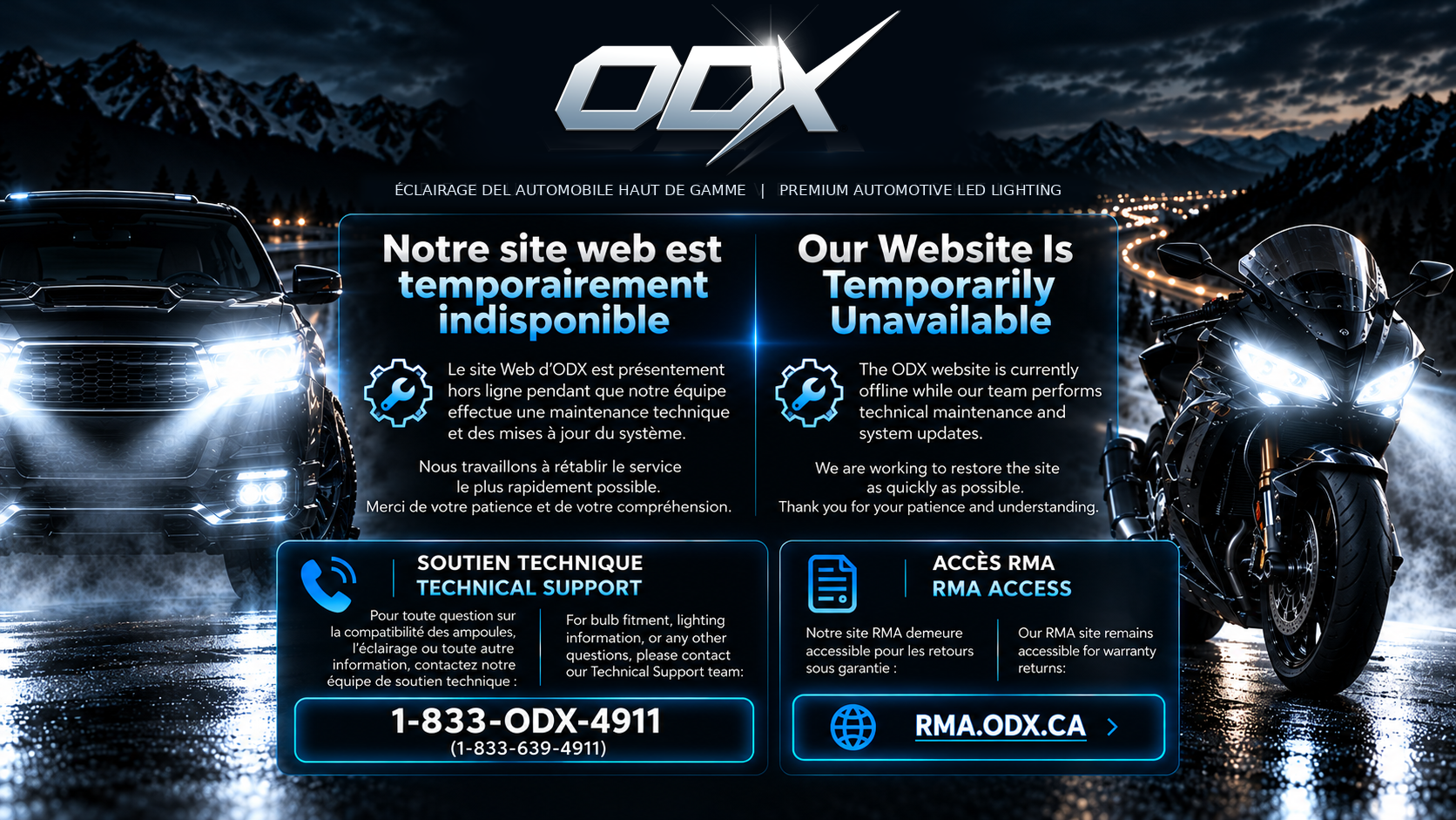 ODX website temporarily unavailable. Site Web ODX temporairement inaccessible.
